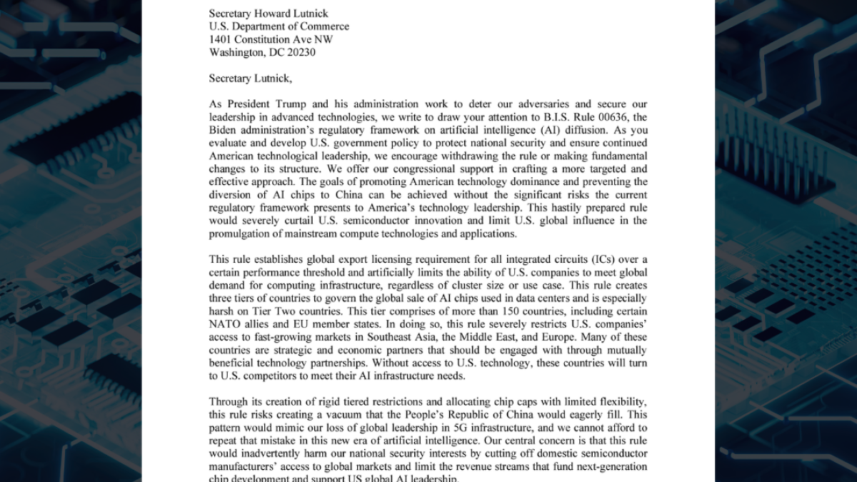 AI Diffusion Rule Letter