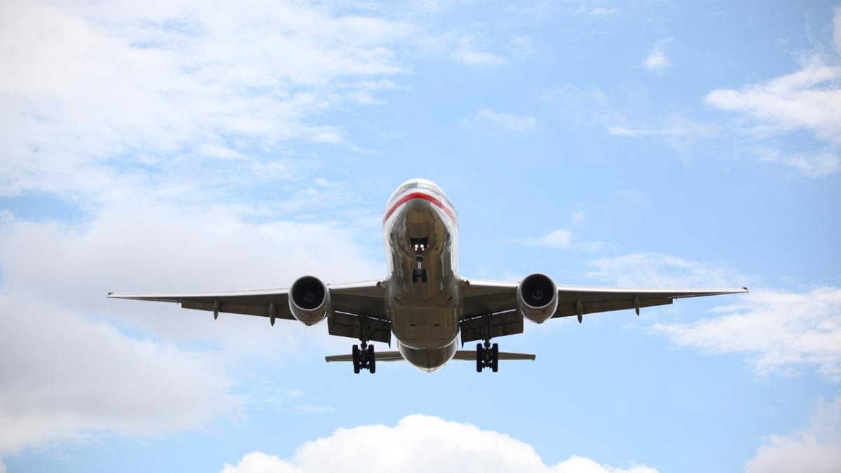 An airplane flying