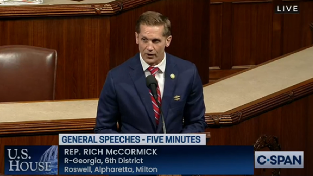 Rep. McCormick delivers floor speech