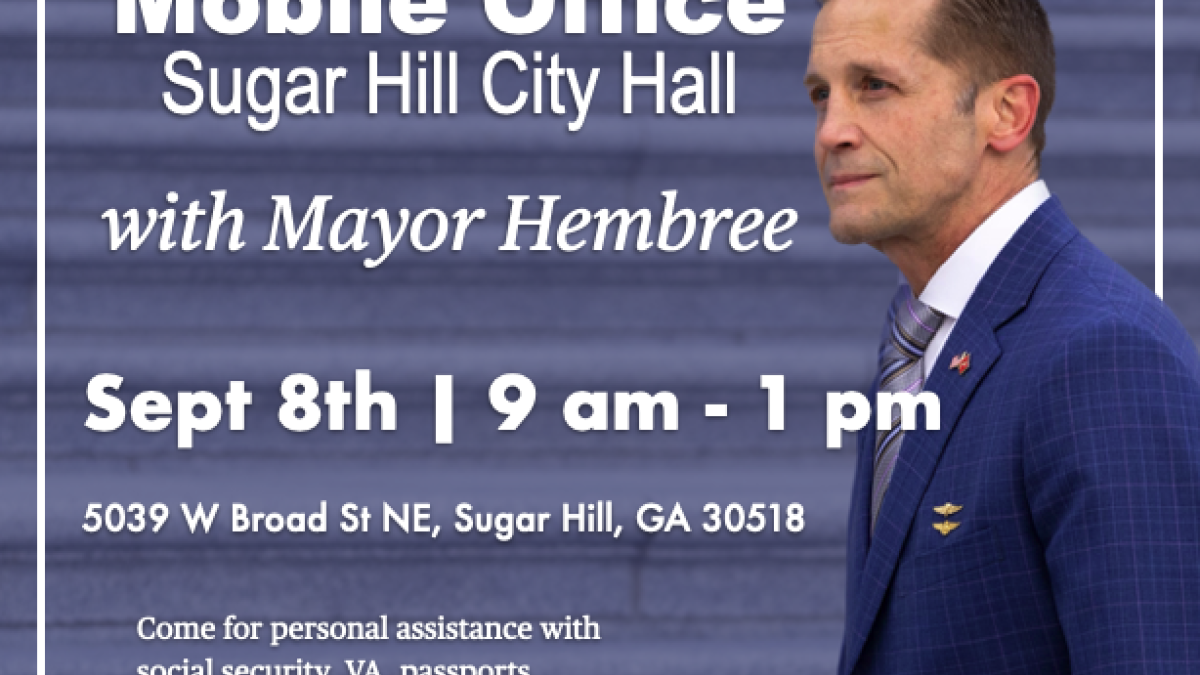 Mobile Office Sugar Hill City Hall with Mayor Hembree