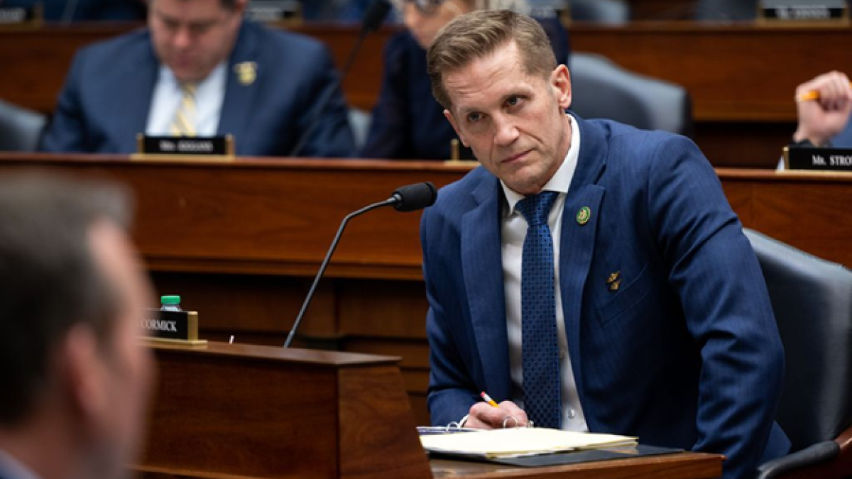Rep. McCormick listens during a Congressional Hearing