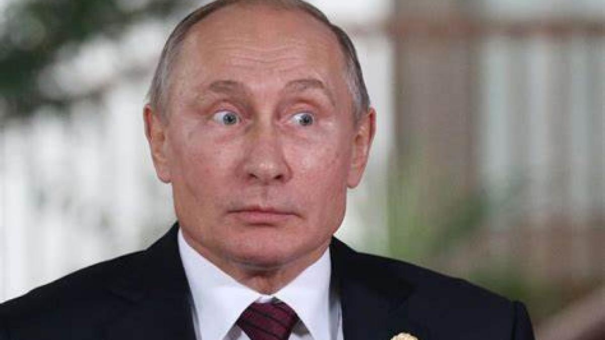 Vladimir Putin looking surprised. 