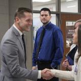 Rep. McCormick Shakes Hands at school